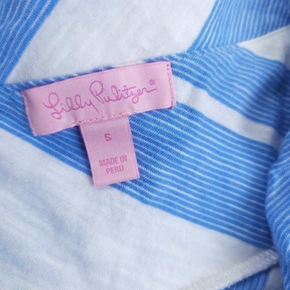 Lilly Pulitzer 100% Pima Cotton  Blue White Striped Strapless Maxi Dress… - Picture 13 of 16